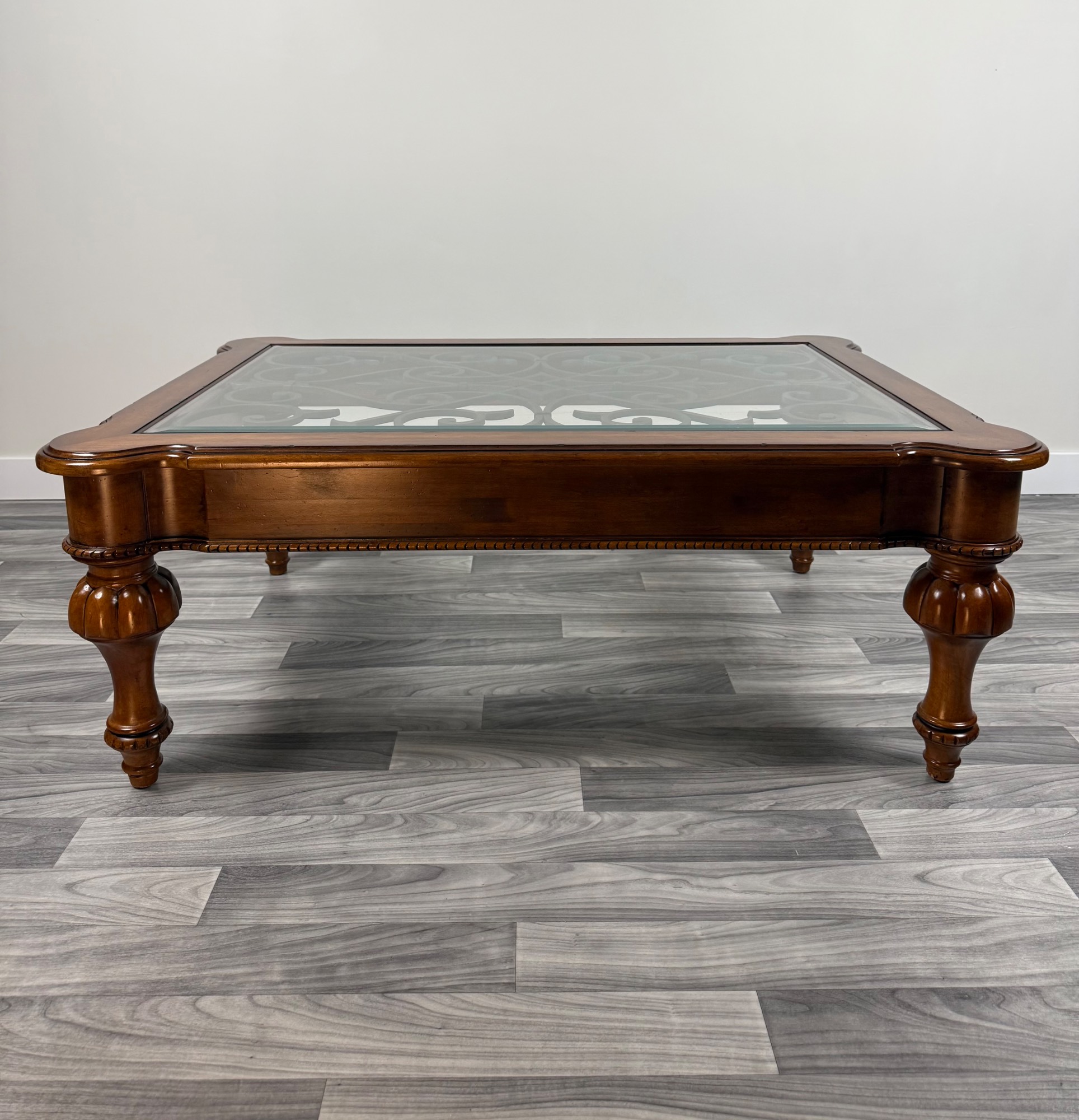 Ethan Allen Tuscany Devereaux Glass & Iron Coffee Table view 5